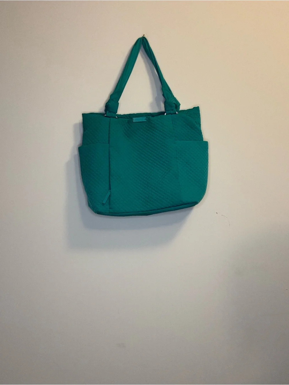 Vera Bradley Quilted Teal Tote Bag - Women's Everyday Shoulder Bag